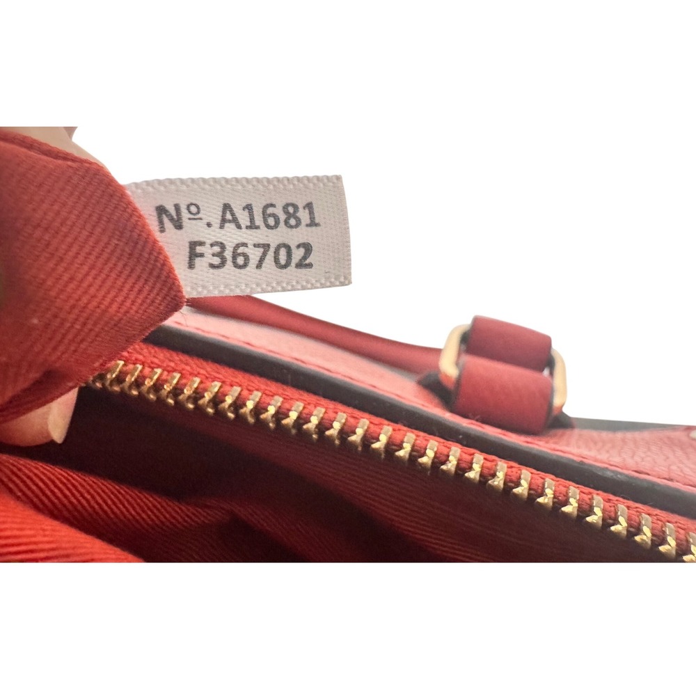 Coach Mini Bennett Brown‎ mono Canvas Red Leather Trim F36702 Crossbody NWOT - Picture 11 of 12